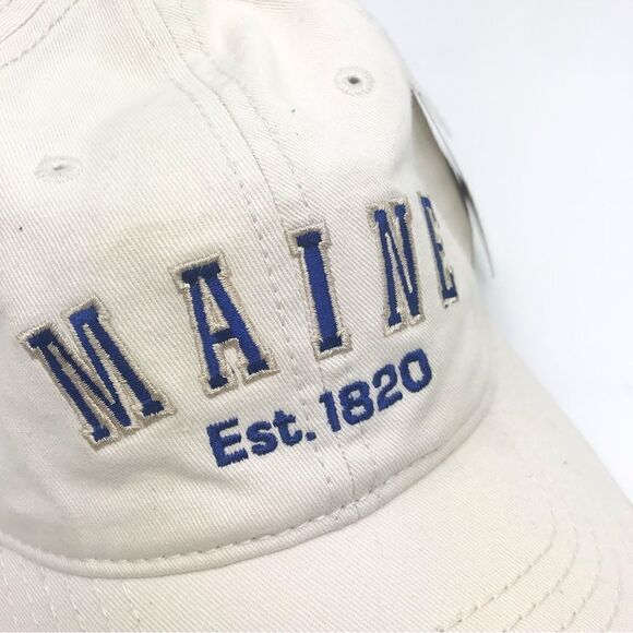Maine Est.1820 NEW 6 panel Cream Canvas Ball Cap. The Bull ‘n Pitch - Picture 6 of 10